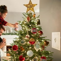 Christmas Tree Toppers with Lights Christmas Tree Top Star Iron Luminous Five-pointed Star Light Tree Top Star Pendant