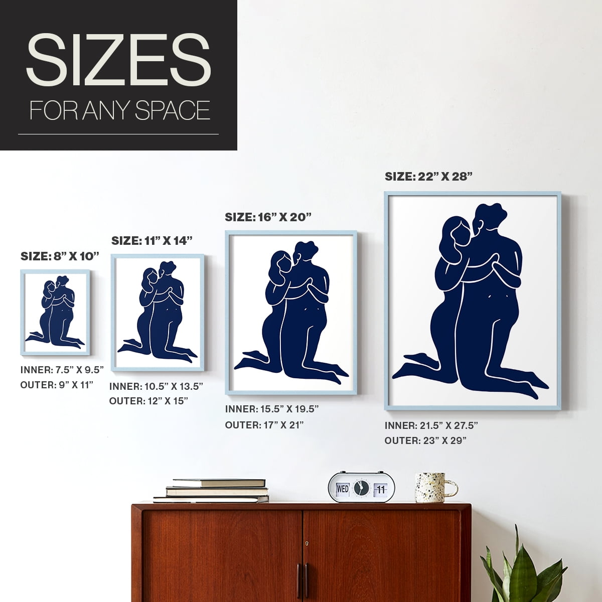 Matisse CIV Framed Print in Blue Solid Wood 11 x 14 Framed Print