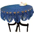 thumbnail image 1 of Retro Tablecloth Round Lace Handmade Crochet Cotton Tablecloth/Cover 70cm(70cm Round)Blue, 1 of 1