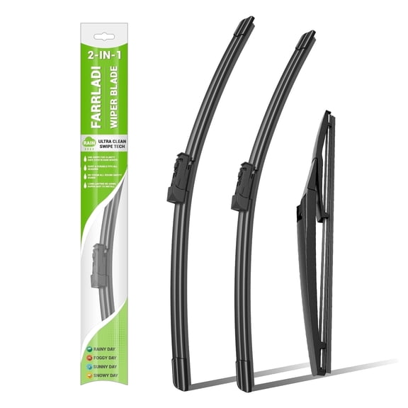 FARRLADI Silicone Windshield Wipers Replacement for Lexus NX200t 2015-2017,NX300 2018-2021,Original Equipment Automotive Replacement Wiper Blades - 26" 16" 12"(3 Pack)