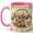 Pink, variant on Sewing Basket Coffee Mug, Watercolor Vintage Thread, Scissors and Roses Design, 11 oz Ceramic Cup