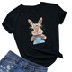 thumbnail image 2 of Pantalones Cortos para las Mujeres Sexy Pascua Moda Impresión Cuello Redondo Tee, Poliéster Ligero Casual Top para Primavera Verano Diario, Blusa de Suéter, 2 of 4