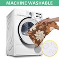 thumbnail image 6 of Brown Daisy Flower Floral Pattern Square Tablecloth,Waterproof Square Table Cover,Wipeable Spillproof Washable Table Cover for Home Kitchen Party Decor 60"x60"(152x152cm), 6 of 6