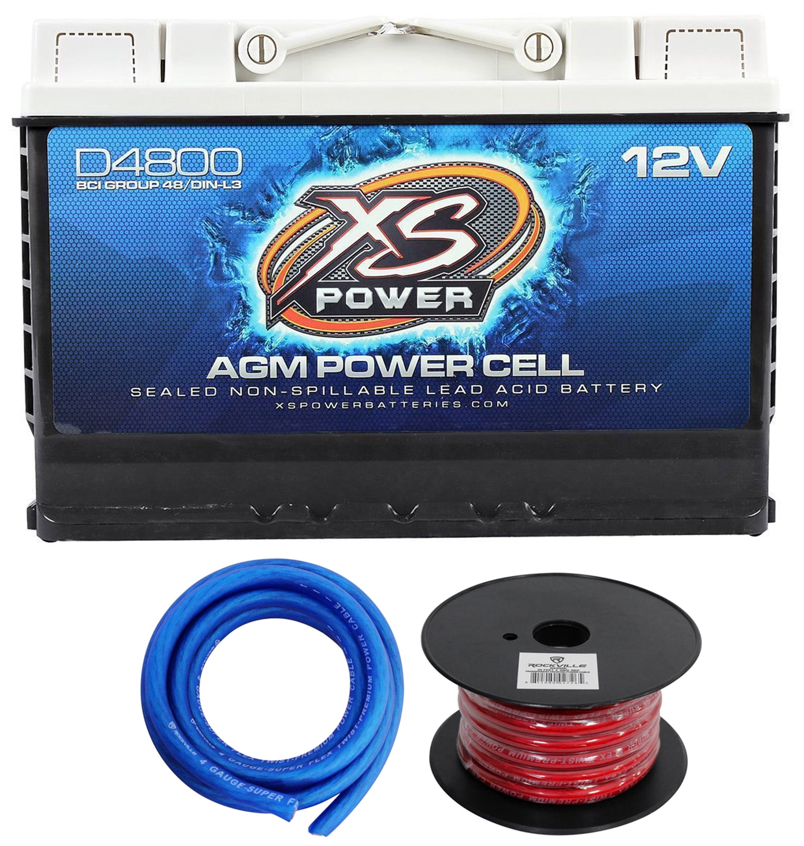 XS Power D4800 3000 Amp 12V Group 48 Car Audio Sealed Battery+Power