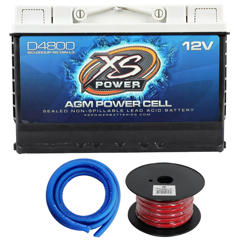 XS Power D4800 3000 Amp 12V Group 48 Car Audio Sealed Battery+Power