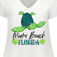 thumbnail image 4 of Inktastic Miami Beach, Florida Happy Sea Turtle Women's Plus Size V-Neck T-Shirt, 4 of 5