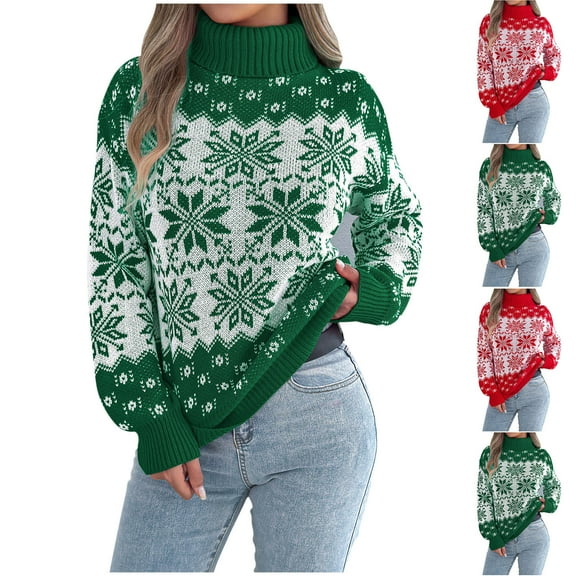 Karight Flower Crochet Turtleneck Sweater for Women Pullover Puff Long Sleeve Boho Knit Sweaters Trendy Knitwear Tops