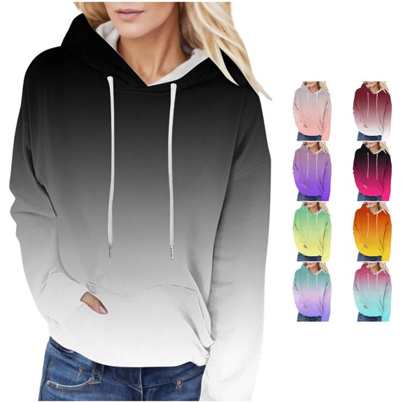 VOUZZA Oversized Hoodies for Women Graphic Print Long Sleeve Oversized Drawstring Pullover Hoodie with Pocket, Hooded Sweater Top for Fall Winter