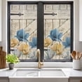 thumbnail image 2 of Blue Yellow Tulips Window Privacy Film, Retro Farmhouse Flower Barn Doors Wooden Static Cling UV Sun Blocking Heat Control Window Tint Day and Night, Non-Adhesive One Way Privacy Cover 19.6''x39.3'', 2 of 7