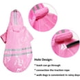 thumbnail image 3 of Impermeable para perros Abrigos impermeables para perros Chaqueta de lluvia ligera Poncho de lluvia transpirable Ropa de lluvia con capucha con rayas reflectantes de seguridad Adepaton WMZL-598-1, 3 of 7