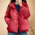 thumbnail image 2 of Winter Warm Coats for Womens Fashion Plus Size Solid Color Down Jacket Loose Jacket Thick Detachable Hat Versatile Jacket, 2 of 9