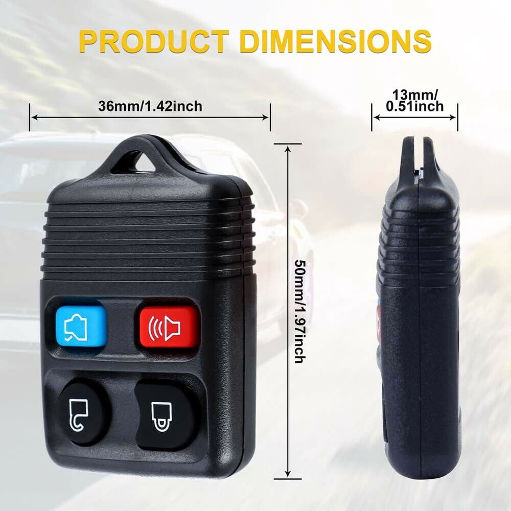 2X Camouflage Keyless Entry Remote Key Fob - 4 Button, Compatible With Ford/Lincoln/Mercury Vehicles (DIY Programmable)