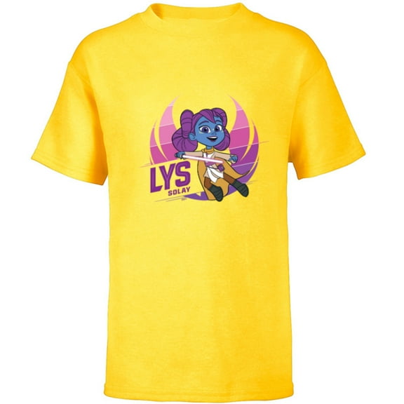 Star Wars Young Jedi Adventures Lys Solay & Lightsaber - Short Sleeve T-Shirt for Kids - Customized-Yellow