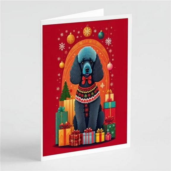 Poodle Holiday Christmas Greeting Cards Pack of 8 7 in x 5 in
