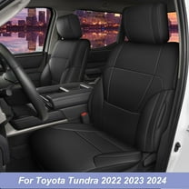 IKABEVEM Custom Fit Seat Covers for Toyota Tundra 2022 2023 2024 Waterproof Leather Car Seat Covers Full Set (Black)