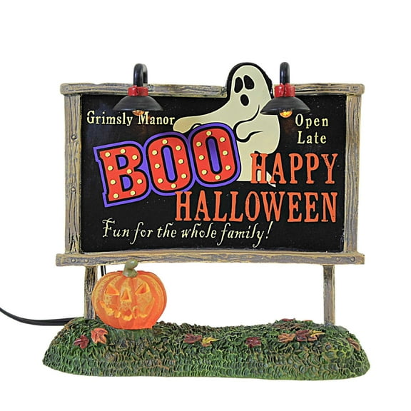 Department 56 Villages 4.50In Lit Ghost Billboard, Resin, Halloween Village Accessory 6009819