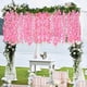thumbnail image 4 of Flores de glicina simuladas, planta llorona artificial con flores, enredadera de glicina con flores artificiales para guirnalda, decoración de pared para arco de boda, 4 of 8