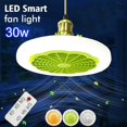 thumbnail image 2 of LED Smart Fan Light Ceiling Fan 30W Remote Control Indoor LED Light Silent Bedroom Kitchen Decor Lamp Fans-White, 2 of 5