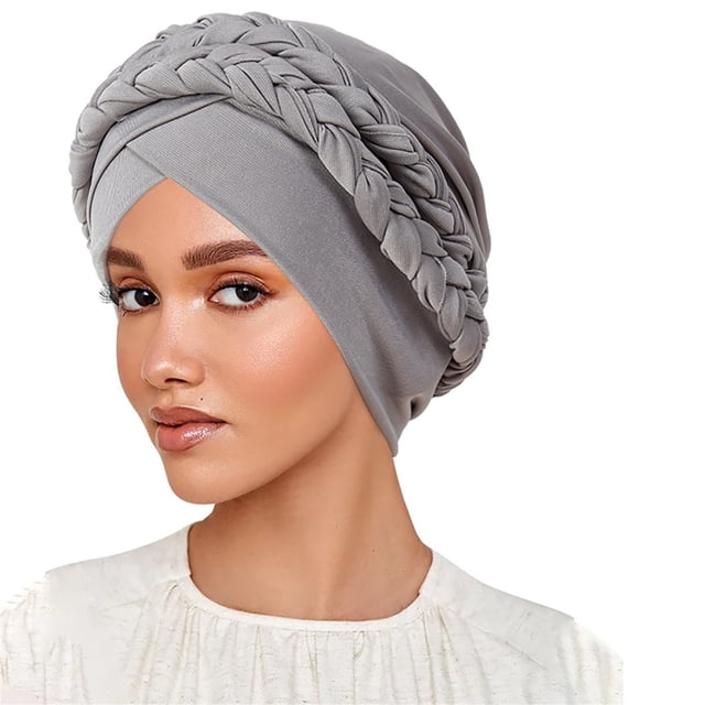 Milk Silk Hijab Headband Two Tone Solid Color Head Wrap with Design for Everyday and Comfort