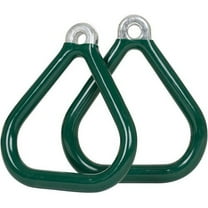 Swing Set Stuff Commercial Coated Triangle Trapeze Rings (Green) Pair with SSS logo Sticker