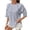 Navy, variant on MOJOGO Women's T-Shirt Stripe Raglan Elbow Sleeve Tops Loose Side Split Tees Relaxed Vacation OutShapes Sky Blue XL