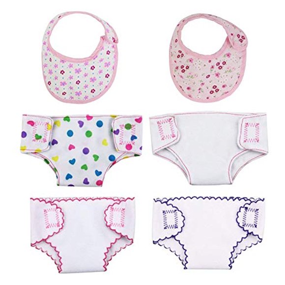 Famoby 4 piezas de pañales para muñecas, ropa interior para muñecas y 2 piezas para muñeca Famoby Famoby