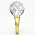 thumbnail image 3 of IP Gold(Ion Plating) Brass Ring with Synthetic Synthetic Stone in Clear for Women Clear Stone Color Style VL084 Size 10, 3 of 3