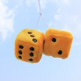 thumbnail image 4 of 1 Pair of Retro Square Mirror Hanging Couple Fuzzy Plush Dice with Dots For Car Interior Ornament Decoration, 4 of 5