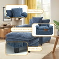 thumbnail image 2 of Gexpusm Oversized Chair with Ottoman, Modern Sleeper Chaise Lounge and Armrest ,43.7" Modern Comfy Living Room Chair with Footrest for Living Room, Bedroom and Office,Light Blue, 2 of 6