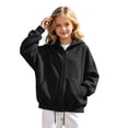 thumbnail image 2 of Angala Toddler Girls Zip Up Hoodie Fall Sweatshirt School Daily Wear Girls Loose Fit Jacket Size 3-4 Years Black, 2 of 6