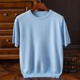 thumbnail image 2 of Men's Short-sleeved T-shirt Korean-style Trendy Round Neck Half-sleeve Sweater, 2 of 3