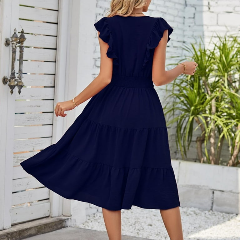smocked linen midi dress Florence Smocked Linen Midi Dress