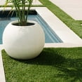 thumbnail image 6 of Ash & Ember Onyx 24" D Ceramic Indoor Outdoor Round Sphere Planter, Satin Ivory, Home Décor Evergreen Weather Resistant Modern Planter Pot, Seamless Herb & Seasonal Flower Garden Box, 6 of 8