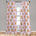 thumbnail image 5 of Ambesonne Gingerbread Man Curtains, Xmas Goodies, Pair of 28"x95", Multicolor, 5 of 5