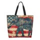 thumbnail image 1 of Balery Vintage American Flag Elephant Bolsa Tote Estilo Estético con Cremalleras, Bolsa de Hombro, Bolsa de Compras Grande y Plegable, 1 of 8