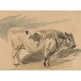 thumbnail image 2 of Piotr Michałowski 24x19 Gold Ornate Framed and Double Matted Museum Art Print Titled - Study of ‘Simentaler’ Breed Bull (1845), 2 of 4