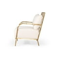 thumbnail image 2 of Reno 25 Inch Modern Accent Chair, Loose Pillow Back, White, Gold Frame, 2 of 6