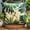 16. Green (Tropical Girl), variant on Pillow Case With Zipper, Green 24"x24" (60x60 cm) Euro Pillowcases, Cotton Tropical & Leaf & Zardosi Embroidery Euro Pillow Covers, Nature & Floral Pattern, Modern - Tropical Breeze