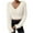 Beige, variant on Women's Fuzzy Fleece Long Sleeve V Neck Crop Sweater Casual Plain Slim Fit Warm Knitwear Sweater Tops