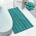 thumbnail image 2 of Clara Clark Chenille Super Absorbent Bath Mat - Extra Soft - Shower and Bath Room - Machine wash dry - Size Extra Large 44 x 26 - Teal, 2 of 8