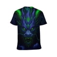 thumbnail image 2 of LAOLIUSN Men’s Dragon T Shirt 3D All Over Print Graphic Tee, Dark Fantasy Fire Dragon Face with Glowing Eyes, Short Sleeve Crewneck Streetwear Shirt S-4XL, 2 of 7