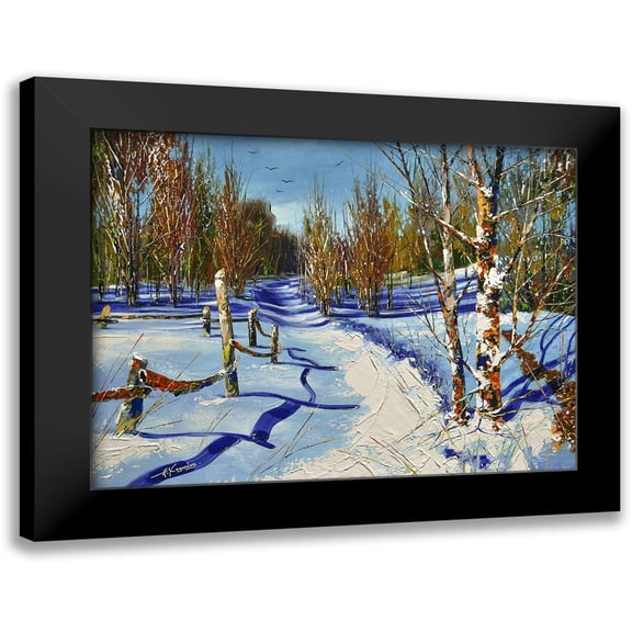 Chodyukov, Aleksander 14x12 Black Modern Framed Museum Art Print Titled - Sunny Winter Road