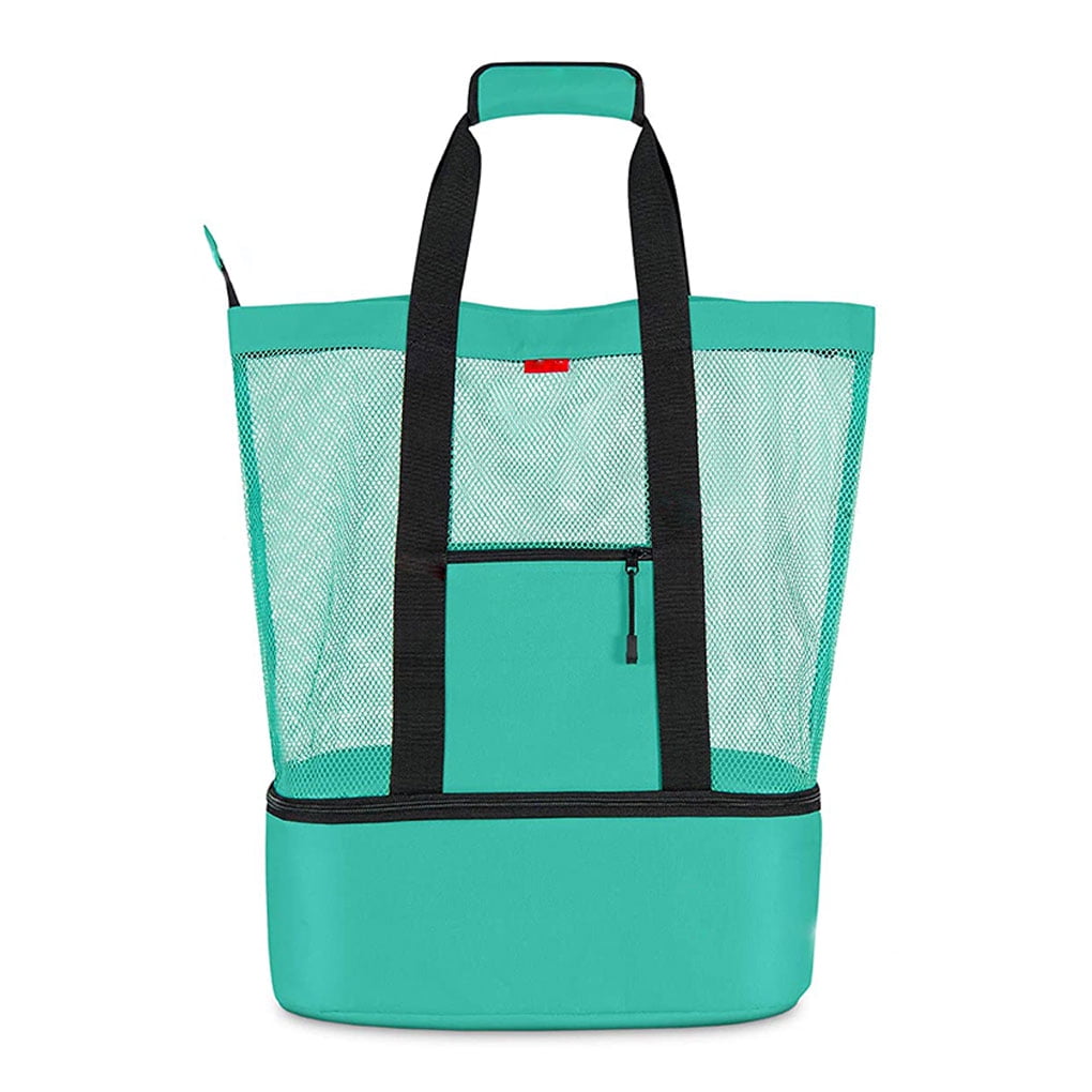 Aruba Mesh Beach Tote Bag with Insulated Picnic Cooler - Large
