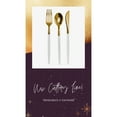 thumbnail image 6 of Crown Display 120-Pc Elegant Disposable Silverware - Premium Plastic Cutlery - White and Gold, 6 of 11