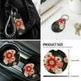 thumbnail image 7 of XYZCANDO Beautiful Flowers Trash Can Car Coasters Handbrake Cover Lipstick Cover Keychain Fender Cover Seat Belt Cover Armrest Cover Steering Wheel Cover Car Cushion Cover Colorful, 7 of 7