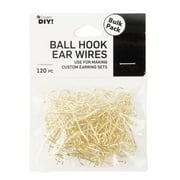 Cousin DIY Gold Ball Hook Metal Ear Wire Bulk Pack, Jewelry Findings, 120Pc.