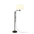 thumbnail image 5 of Evelyn&Zoe Polly Height-Adjustable Floor Lamp with Fabric Shade, Blackened Bronze/White, 5 of 10