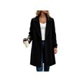thumbnail image 3 of Zynoxe Womens Jackets With Side Pockets Classic Notched Lapel Button Winter Jackets for Women Relaxed Mid‑Length Long Sleeve Coat Versatile Solid Color Casual Overcoat S, 3 of 7