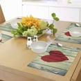 thumbnail image 4 of Ambesonne Rustic Place Mats Set of 4, Heart Wooden Wall, Standard Size, Red Pale Green, 4 of 6