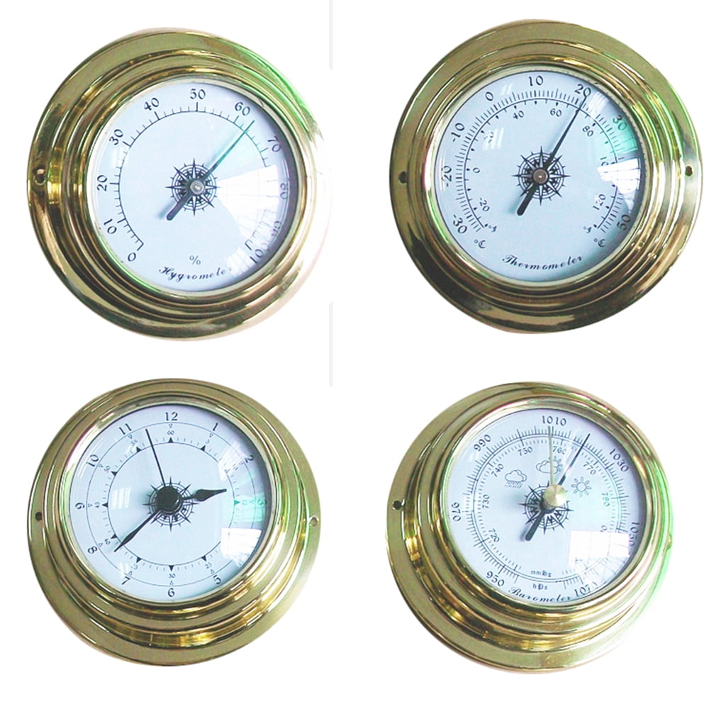 HEMLBOYW 4 Inches 4 PCS/set Hygrometer Watches Clock for Shell Marine for